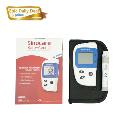 Veilige ACCU2 Diabetes Testmachine LCD Thuis Bloedsuikermeter 75*30mm