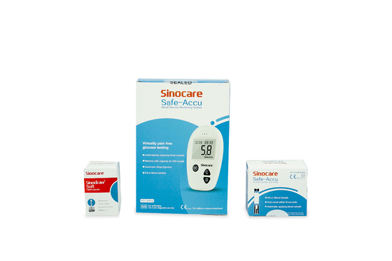 Witte Engelse Rapportering Glucometer Kit Blood Glucose Meter Kit met Pijnloze Lancetten